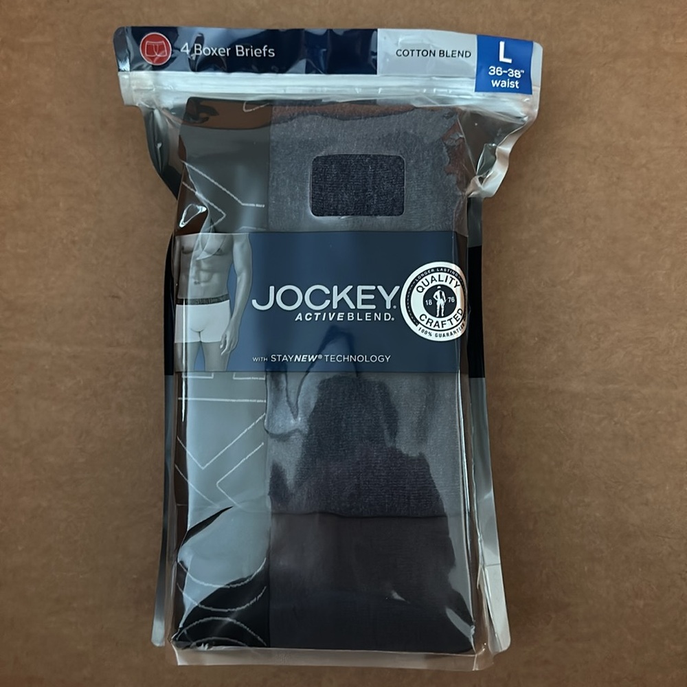 Jockey ActiveBlend Boxer Briefs.
